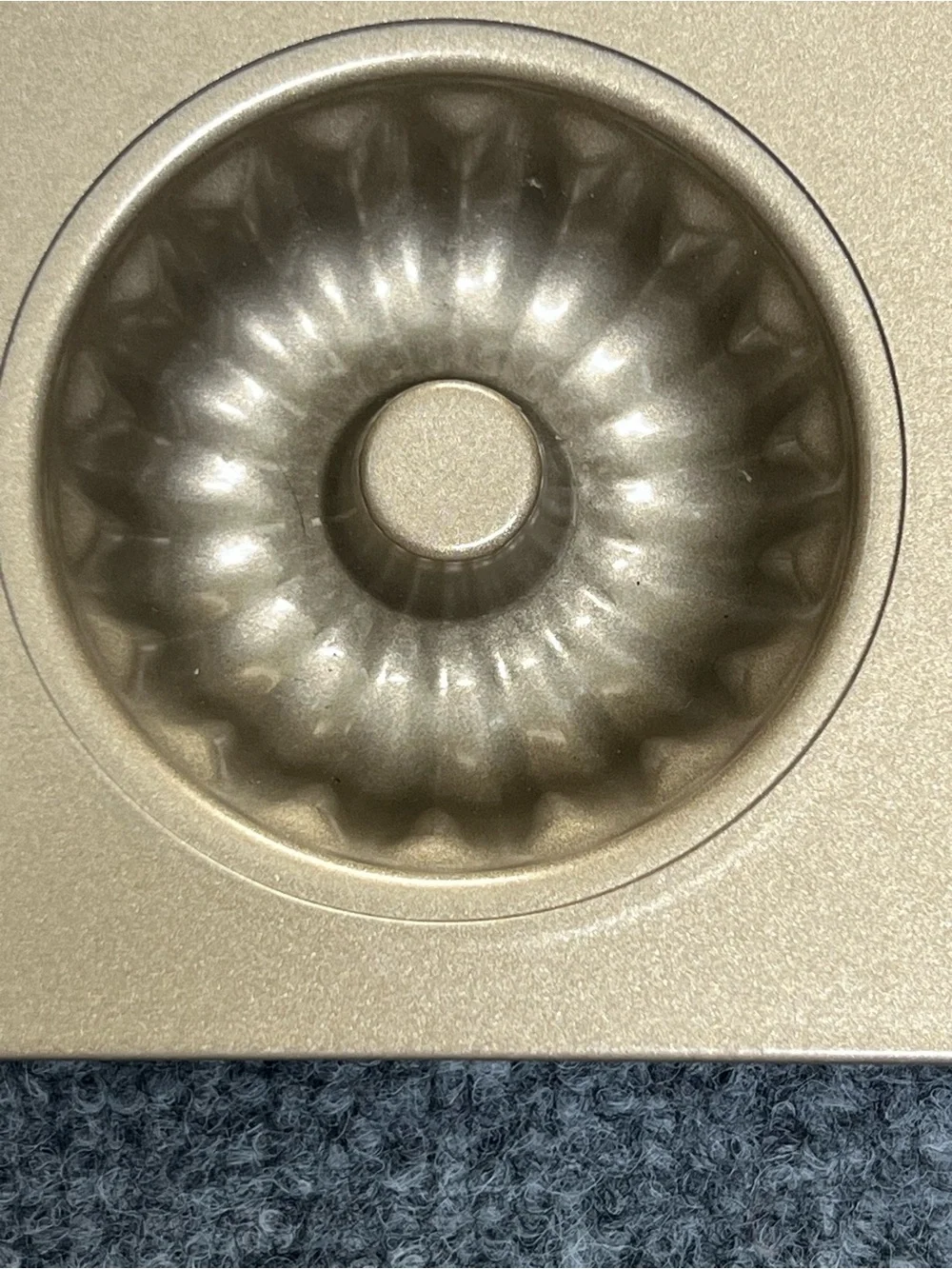 Mini Fluted Bundt Cake Pan Champagne Gold 12 Cavity Size One Size